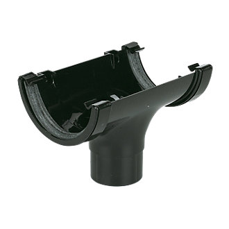 112mm Half Round Running Outlet - Black