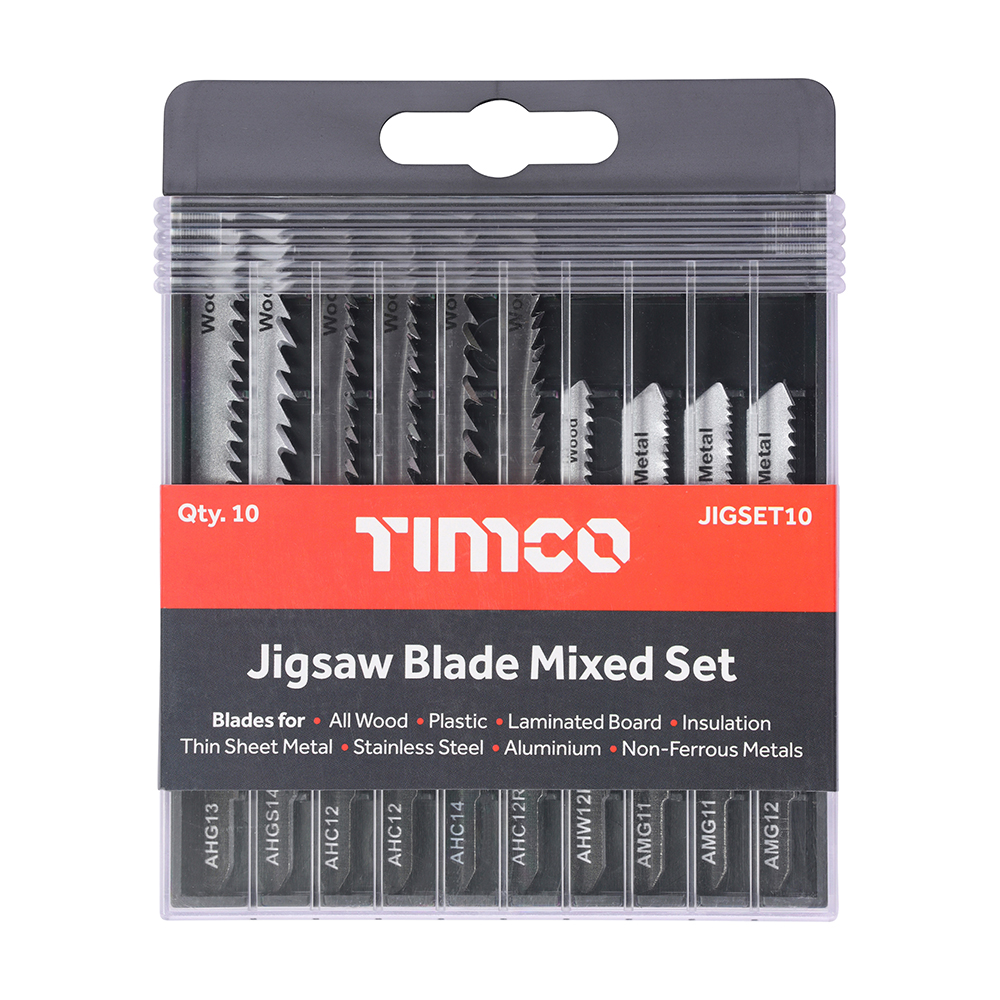 Mixed Jigsaw Set - Wood & Metal Cutting - HSS Blades (Pack of 10 Blades)