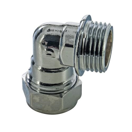 15mm Chrome Compression Male Iron Elbow 15mm x 3/4"