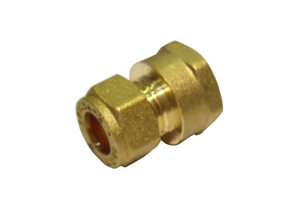 15mm Brass Compression Straight Female Iron to 3/8"
