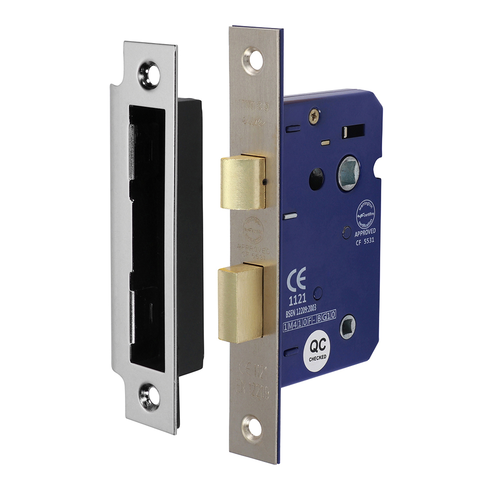 Timco 65mm Bathroom Lock - Satin Nickel