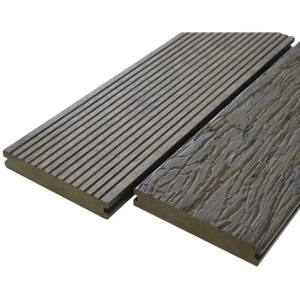 BuildDeck HERITAGE Solid Dual-Sided Composite Decking (Rustic Woodgrain/Low-Slip Castle) - Driftwood - 150 x 25 x 2400mm (2.4m)