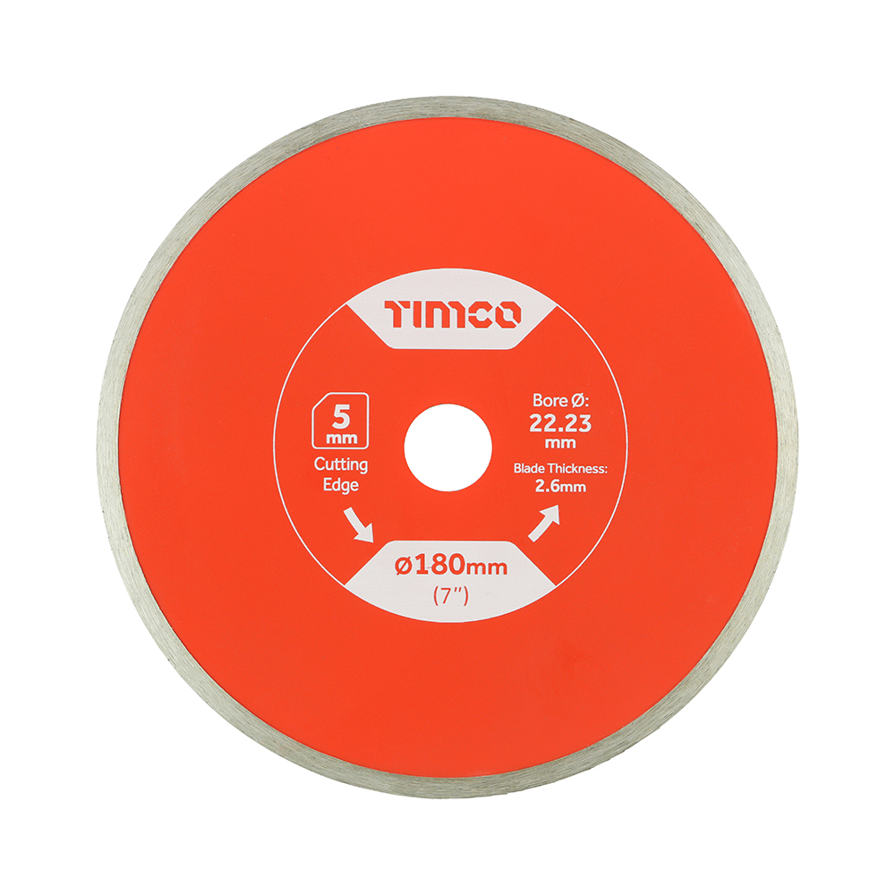 Addax Ceramic & Tile Continuous Rim Diamond Blade (180 x 22.2mm)