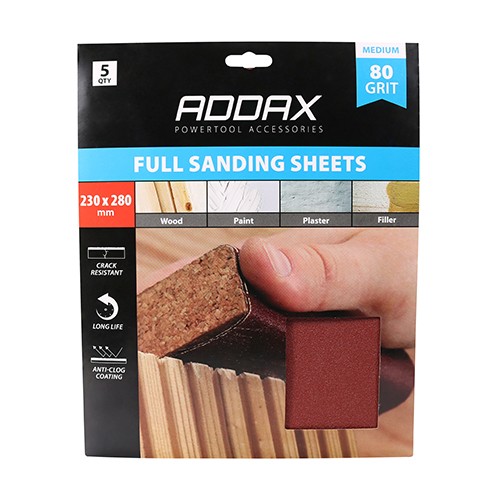TIMCO Sanding Sheets 80 Grit Red - 230 x 280mm