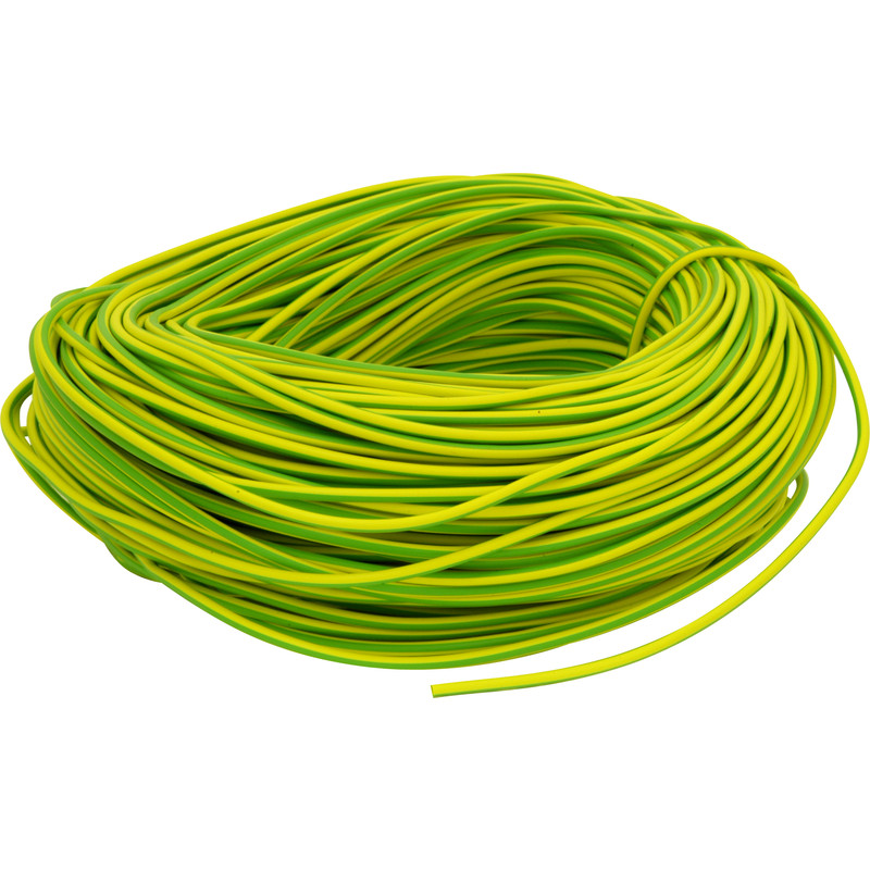 6mm x 100m Green/Yellow PVC Earth Sleeving
