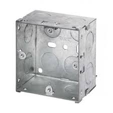 Flush Galvanised Steel Wiring Box - 1 Gang - 35mm