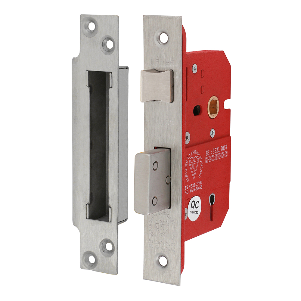 Timco 5 Lever British Standard CE Sashlock (66mm case / 45mm backset) - Stainless Steel - Satin