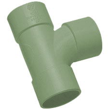 32mm Solvent Weld Waste Swept Tee - Olive Grey