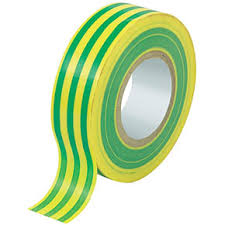 PVC Insulating Tape: Green/Yellow (18mm x 25m)