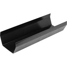 117mm Square Line 4 metre Gutter Length - Black