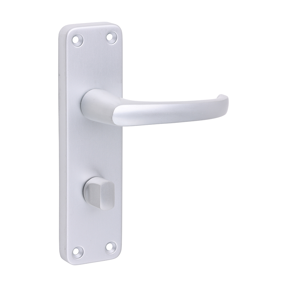 Timco Contractors Lever Bathroom/Privacy Handles 154mm x 40mm - Satin Anodised Aluminium
