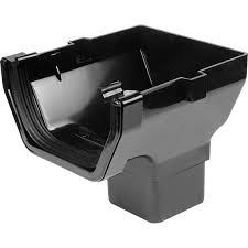 117mm Square Line Stop End Outlet - Black