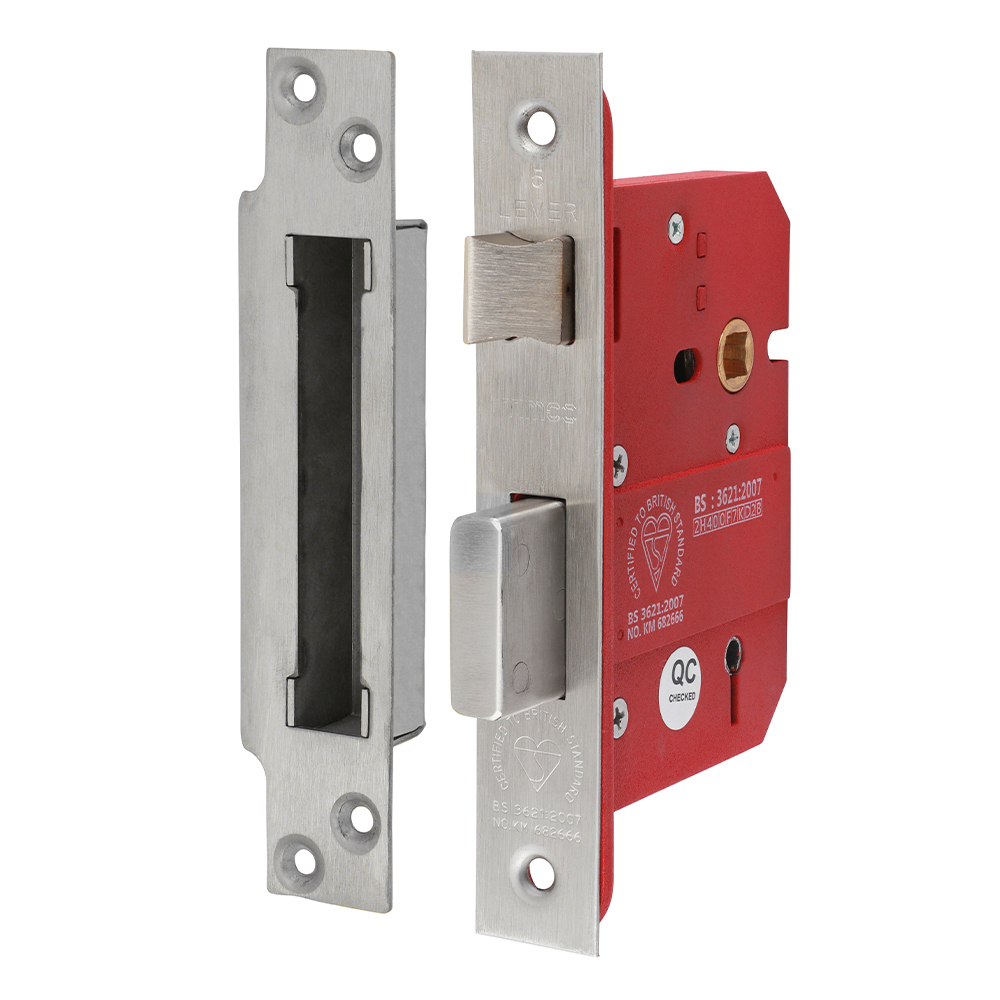 Timco 5 Lever British Standard CE Sashlock (78mm case / 57mm backset) - Stainless Steel - Satin