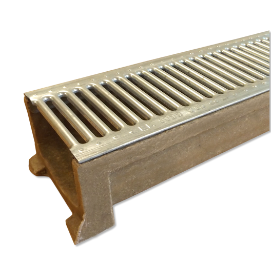 Polycon Resin Domestic Channel Drainage Galvanised Top A15 rated - 1m
