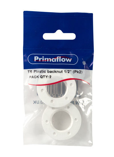 Pre-Packed TS Plastic backnut 1/2" (Pack of 2)