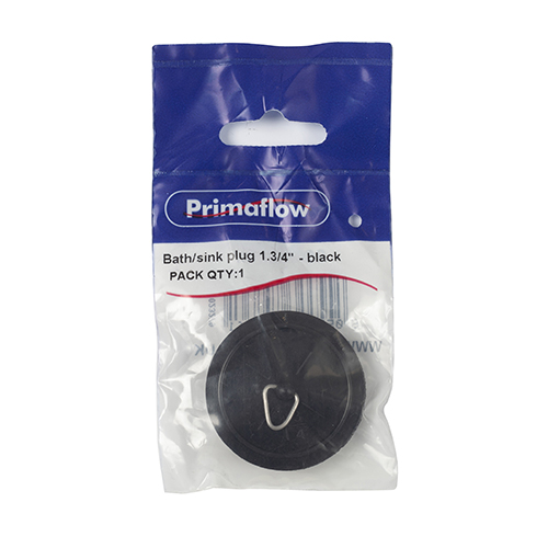 Pre-Packed Bath/sink plug 1.3/4" - Black