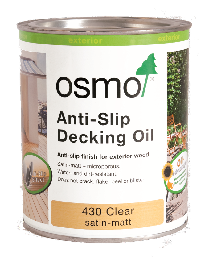 Osmo Anti-Slip Decking Oil - Clear Satin Top Coat - 2.5L