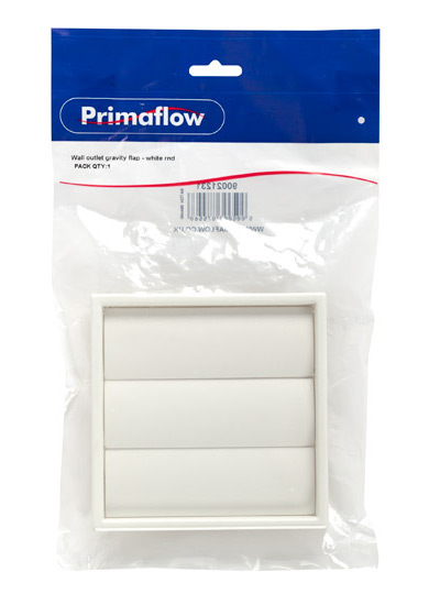 Pre-Packed Wall outlet vent gravity flap - white round