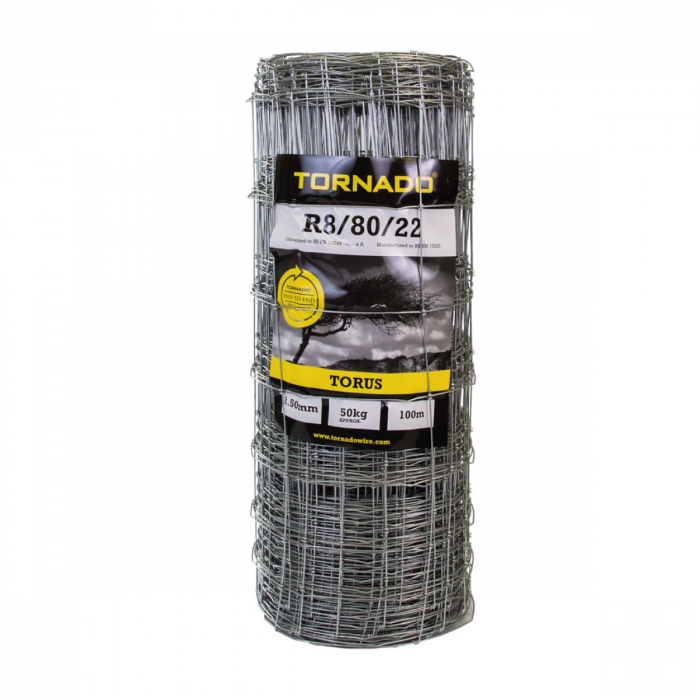 Tornado C8/80/15 Torus Mild Steel 800mm Stock Fencing Wire Net - 100m Roll