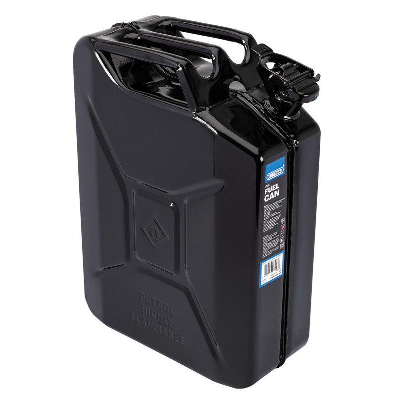 Draper 20L Black Steel Fuel Can
