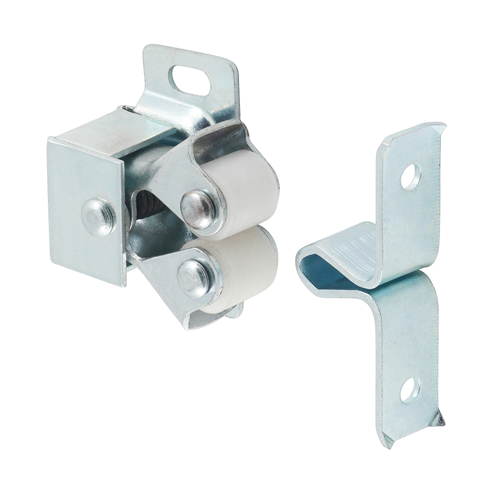 Timco 28 x 32 x 1mm Double Roller Catches - Zinc (Pack of 2)