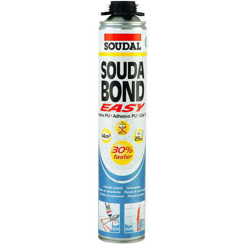 SoudaBond Easy Gun Grade Adhesive Foam (Fixing Foam for Plasterboard, Sheet Material, Concrete) - (750ml)