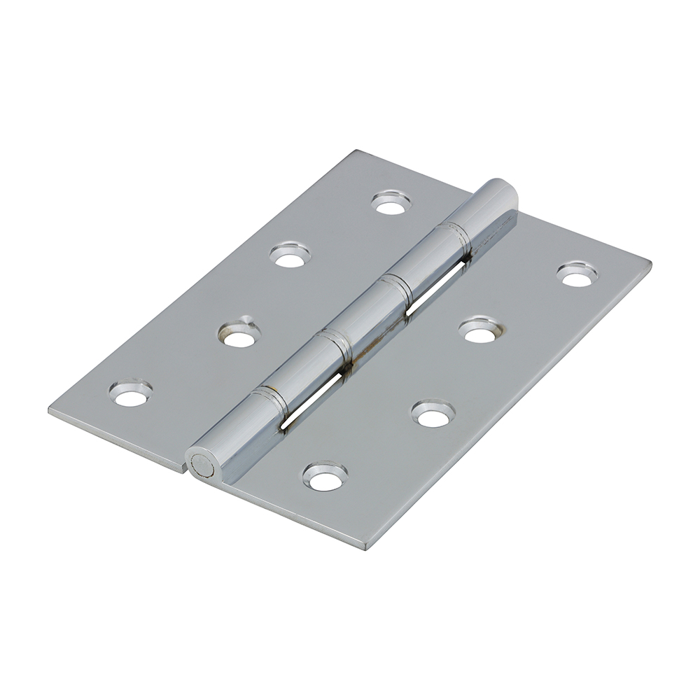 Timco Double Steel Washered Butt Hinge Solid Brass 102 x 67mm - Polished Chrome (Pack of 2)