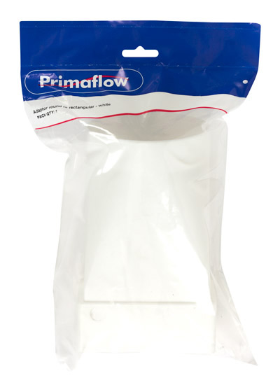 Pre-Packed Adaptor round to rectangular - white