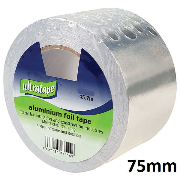 Class O 75mm x 45.7m Aluminium Foil Tape (30mic)