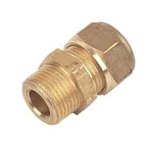 15mm Brass Compression Straight Male Iron to 3/8"