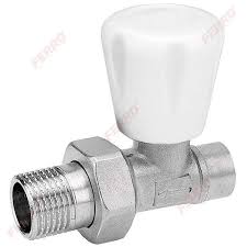 15mm Chrome Radiator Valve Straight to 1/2" (Nut & Olive)