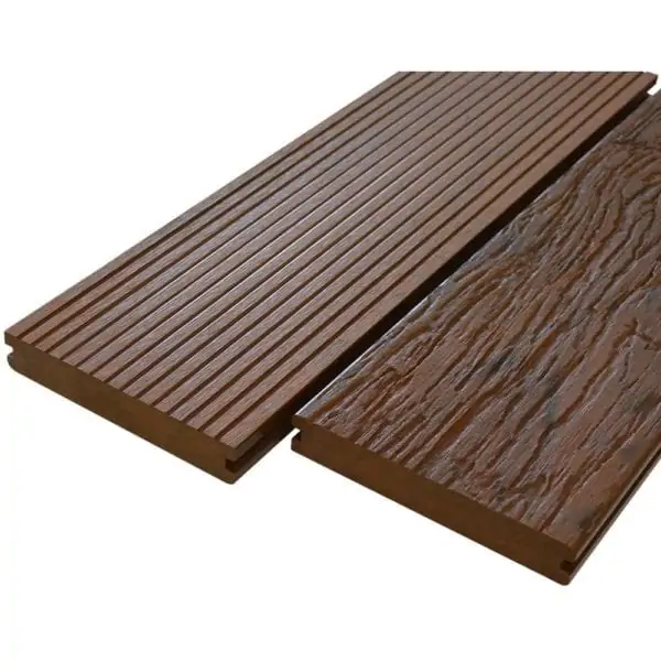 BuildDeck HERITAGE Solid Dual-Sided Composite Decking (Rustic Woodgrain/Low-Slip Castle) - Cedar - 150 x 25 x 2400mm (2.4m)