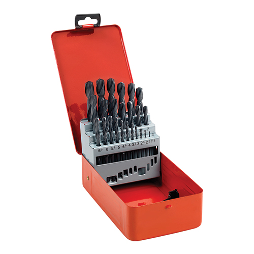TIMco 25 Piece Roll Forged Jobber Drills Set - HSS