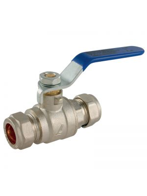 15mm Chrome Lever Ball Valve - Blue (WRAS)