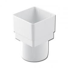 65mm Square Downpipe to Round Downpipe Adaptor - White