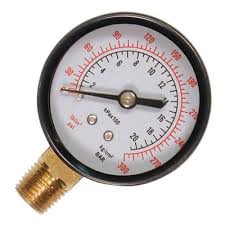 Safety 0-6bar Pressure Gauge (1/4" Thread, Bottom Fixing)