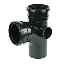 110mm Push Fit 90' Double Socket Branch - Black