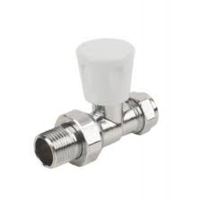 15mm x 1/2" (3/4" Nut) Straight Radiator Valve