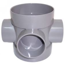 110mm Universal Double Socket - Short Bossed Pipe - Grey