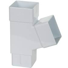 65mm Square Downpipe 112' Downpipe Branch - White