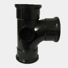 110mm Push Fit 90' Triple Socket Branch - Black
