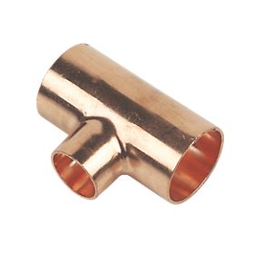 22mm Endfeed Centre Reducing Tee 22mm x 22mm x 15mm