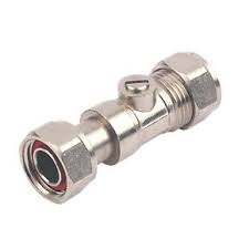 15mm Chrome Straight to 1/2" Service Valve tap conn with isolator