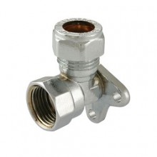15mm Chrome Compression Wall Plate Elbow