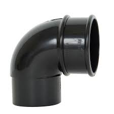 68mm Round Downpipe 90' Downpipe Bend - Black