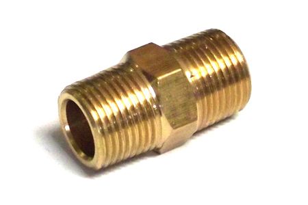 3/8" Threaded Brass Hexagon Nipple