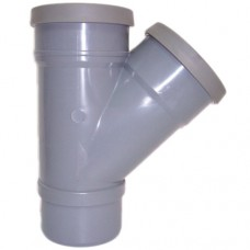 110mm Push Fit 135' Double Socket Branch - Grey