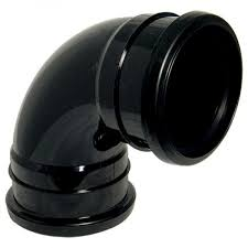 110mm Push Fit 90' Double Socket Bend - Black