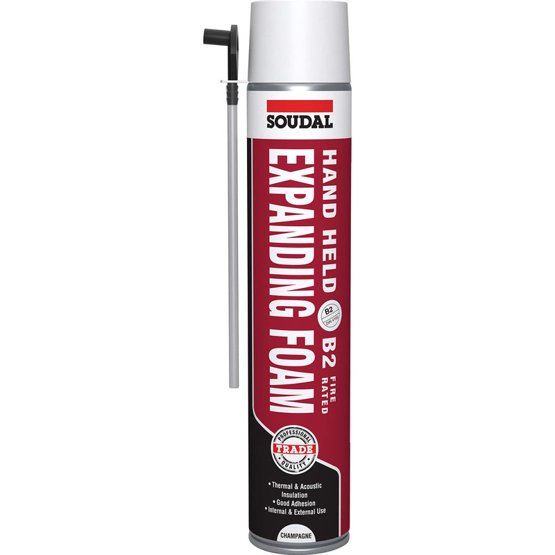 Soudal Trade 750ml Hand Held STRAW B3 Expanding Foam - Champagne