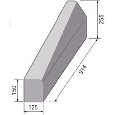 BS HB2 RH Drop Kerb - 125 x 255/150mm